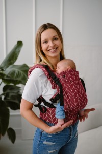 KAVKA multi-age PRO / burgundy braid cotton - adjustable carrier