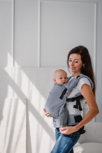 KAVKA multi-age PRO / ink twill cotton/linen/bamboo - nosidełko regulowane 